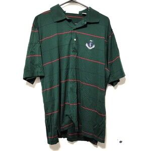 Fairway & Greene Polo Men’s Medium Green Striped Golf Embroidered Logo Classic